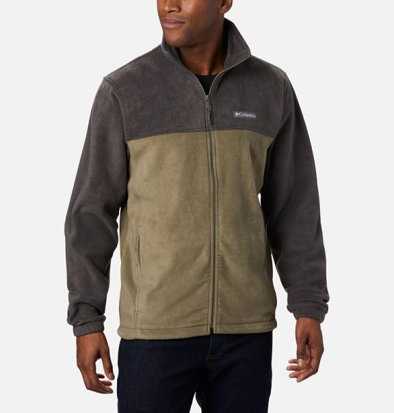 Columbia Steens Mountain 2.0 Fleece Jacket Black Olive Green For Men's NZ20489 New Zealand